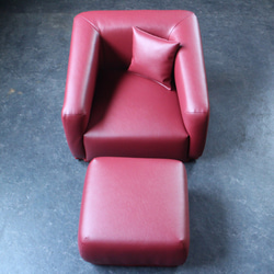 子ども椅子　専用オットマン（合皮レザー 赤色） 5枚目の画像