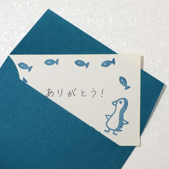 【再販3】消しゴムハンコ：ペンギンハンコ（お魚のおまけ付） 2枚目の画像