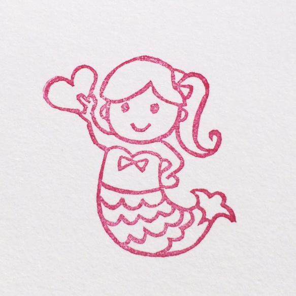 【再販】消しゴムハンコ：小さな人魚 2枚目の画像