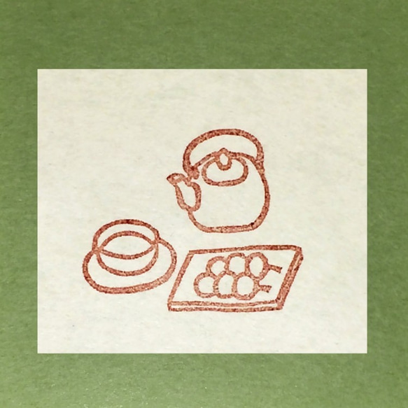 【再販】消しゴムハンコ：なごみのお茶セット 1枚目の画像