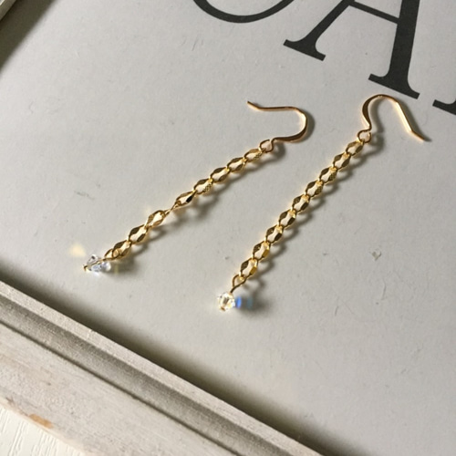 a-838シンプルチェーンピアス(イヤリング) ピアス（フック・チェーン 