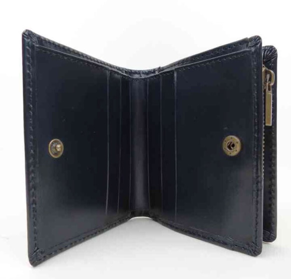 オリジナル コンパクト本革財布 二つ折り 4枚目の画像