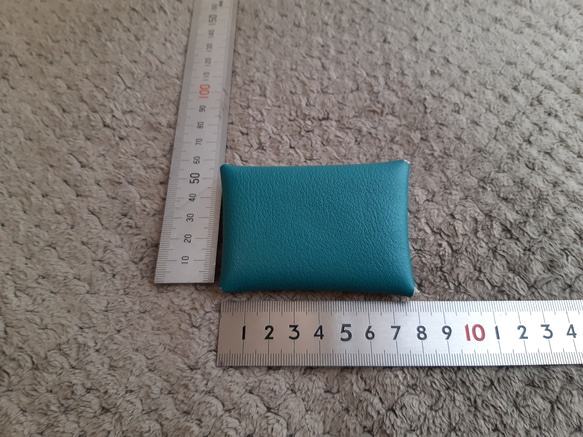 革製　手のひらサイズのコインケース(ターコイズ) 2枚目の画像