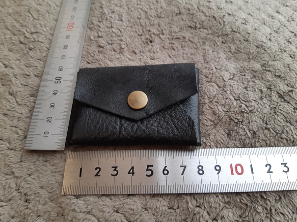 革製　手のひらサイズのコインケース(黒) 1枚目の画像