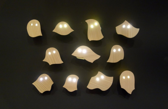 おばけパズルのLEDバッジ SUGI（熊本小国杉） 1枚目の画像