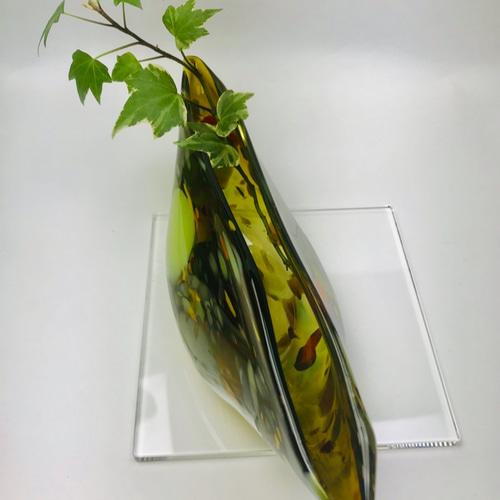 吹きガラス工房 Fuji321 引き出せ <br>水玉 花瓶（L） 花入れ 花器