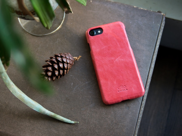 alto iPhone 7  4.7吋 真皮手機殼背蓋 Original - 珊瑚紅 皮革 保護套 第3張的照片