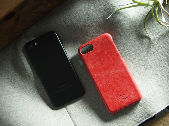 alto iPhone 7  4.7吋 真皮手機殼背蓋 Original - 珊瑚紅 皮革 保護套 第4張的照片