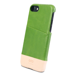 alto iPhone 7  4.7吋 真皮手機殼背蓋，Metro - 萊姆綠/本色 保護套 Leather Case 第8張的照片