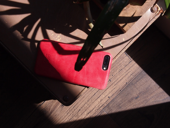 alto iPhone 7 Plus 5.5吋 真皮手機殼背蓋 Original - 珊瑚紅 皮革 保護套 第5張的照片