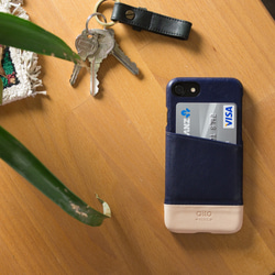 alto iPhone 7  4.7吋 真皮手機殼背蓋，Metro - 海軍藍/本色 保護套 Leather Case 第1張的照片