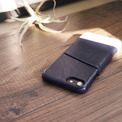 alto iPhone 7  4.7吋 真皮手機殼背蓋，Metro - 海軍藍/本色 保護套 Leather Case 第5張的照片