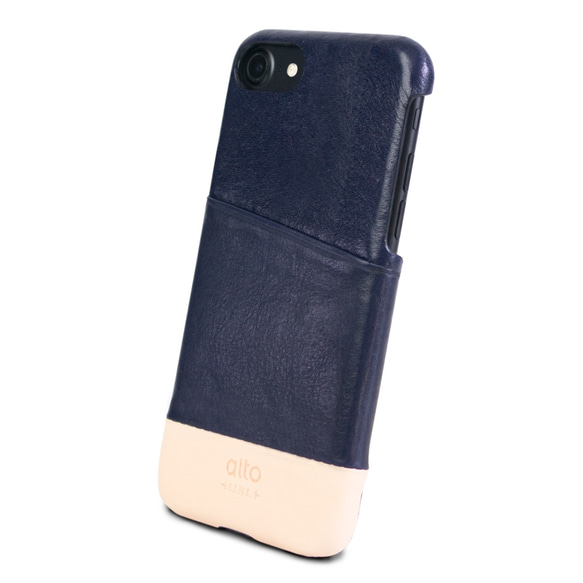 alto iPhone 7  4.7吋 真皮手機殼背蓋，Metro - 海軍藍/本色 保護套 Leather Case 第8張的照片