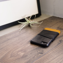 alto iPhone 7  4.7吋 真皮手機殼背蓋，Metro - 黑色/焦糖棕 保護套 Leather Case 第4張的照片