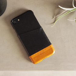 alto iPhone 7  4.7吋 真皮手機殼背蓋，Metro - 黑色/焦糖棕 保護套 Leather Case 第5張的照片