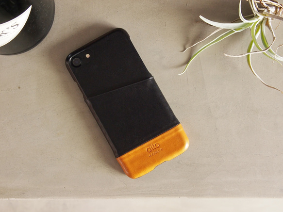 alto iPhone 7  4.7吋 真皮手機殼背蓋，Metro - 黑色/焦糖棕 保護套 Leather Case 第5張的照片