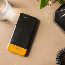 alto iPhone 7  4.7吋 真皮手機殼背蓋，Metro - 黑色/焦糖棕 保護套 Leather Case 第6張的照片
