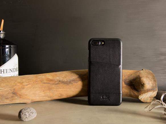 alto iPhone 7 Plus 5.5吋 真皮手機殼背蓋 Metro - 全黑色 皮革 保護套 第4張的照片
