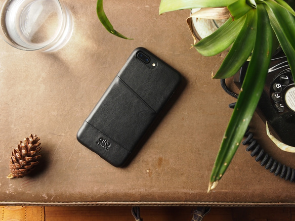 alto iPhone 7 Plus 5.5吋 真皮手機殼背蓋 Metro - 全黑色 皮革 保護套 第6張的照片