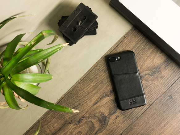 alto iPhone 7 Plus 5.5吋 真皮手機殼背蓋 Metro - 全黑色 皮革 保護套 第7張的照片
