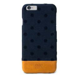 alto iPhone 6/6S 4.7吋 真皮手機殼背蓋 Denim - 藍色圓點 皮革 保護套 第5張的照片