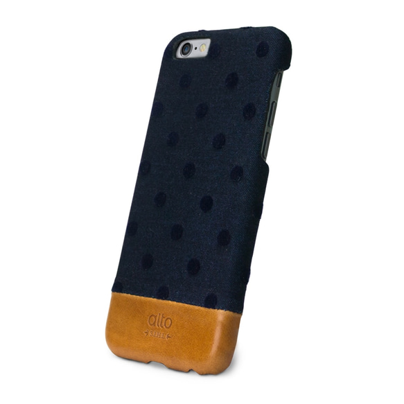 alto iPhone 6/6S 4.7吋 真皮手機殼背蓋 Denim - 藍色圓點 皮革 保護套 第7張的照片