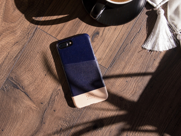 alto iPhone 7 Plus 5.5吋 真皮手機殼背蓋 Metro - 海軍藍 皮革 保護套 第6張的照片