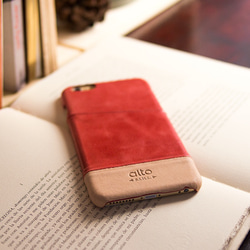 alto iPhone 6 Plus/6S Plus 真皮手機殼背蓋 Metro - 西瓜紅/本色 皮革 保護套 第5張的照片