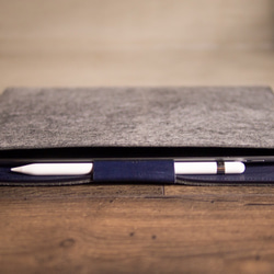 alto iPad Pro 9.7” / iPad Air 革製 Sleeve – 紺色 / 灰色 4枚目の画像