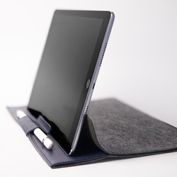 alto Leather Sleeve for iPad Pro 9.7" 海軍藍/灰色 iPad Air保護套 收納袋 第8張的照片