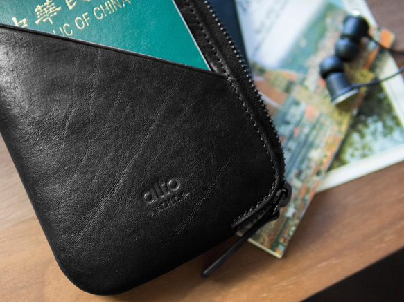 Travel Phone Wallet 革製携帯ケース – カラス黒 2枚目の画像