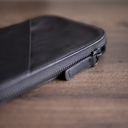 Travel Phone Wallet 革製携帯ケース – カラス黒 6枚目の画像