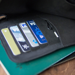alto 皮革手機收納包 - 海軍藍 皮革保護套 護照夾 手拿包 第3張的照片