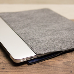 alto iPad Pro 12.9” / MacBook Air 13″ 革製 Sleeve – 紺色 / 灰色 6枚目の画像