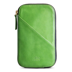 alto 皮革手機收納包 - 萊姆綠 皮革保護套 護照夾 手拿包 第8張的照片