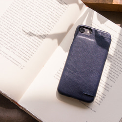 alto iPhone 7 4.7吋 側翻式皮革手機套 Foglia - 海軍藍 真皮 保護套 Leather Case 第3張的照片