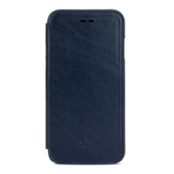 alto iPhone 7 4.7吋 側翻式皮革手機套 Foglia - 海軍藍 真皮 保護套 Leather Case 第7張的照片