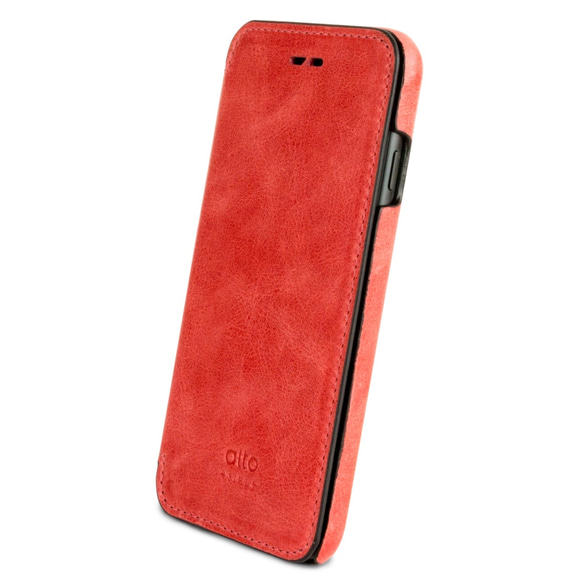 アルトiPhone 7 4.7インチロールスタイルの革携帯電話ケースFoglia  - サンゴレザーケースレザーケース 8枚目の画像