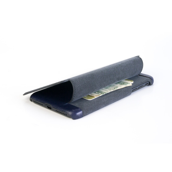 alto iPhone 7 Plus 5.5吋 側翻式皮革手機套 Foglia - 海軍藍 真皮 保護套 第10張的照片