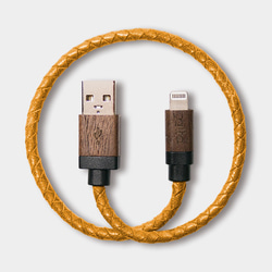 alto 本革で編ん Lightning to USB Cable – キャラメル / ヒッコリー 5枚目の画像