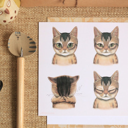 ニャーん星人イラストはがき” 20枚特別オファーセット / 猫カード 3枚目の画像