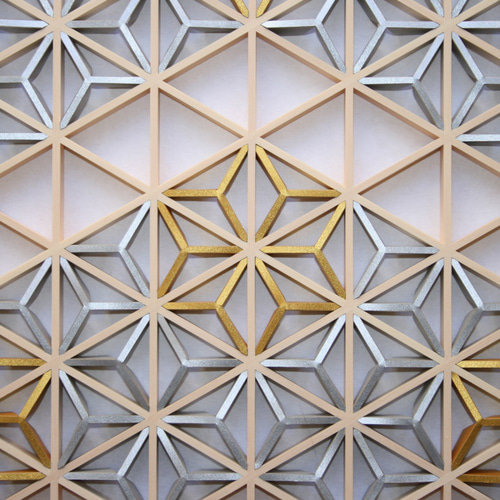 組子アートパネル 【金銀麻の葉 ちらし 2色1号】 和風インテリア