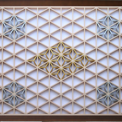 組子アートパネル 【山河の春】 大型版【H100 * W75 cm 】和風