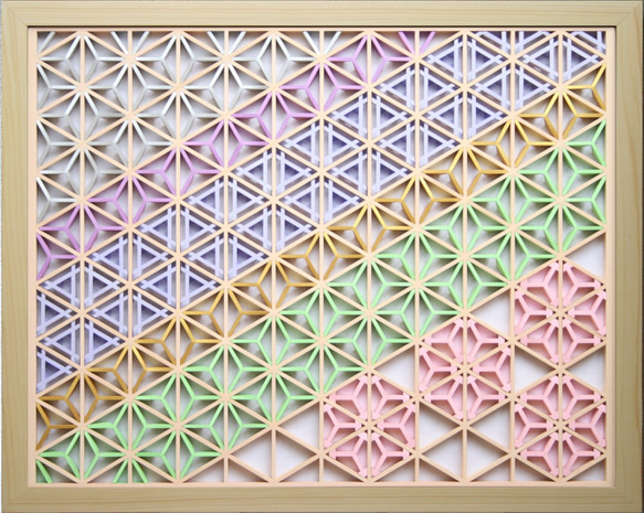 組子アートパネル 【冬から春へ】 和風インテリアパネル
