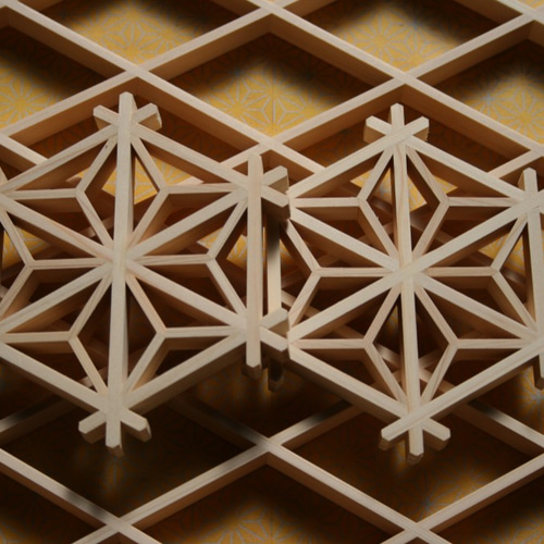 組子細工 組立キット ツノ麻柄 建具の秘密 職人体験 頭の体操