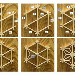 組子細工 組立キット ゴマ柄 建具の秘密 職人体験 頭の体操 インテリア壁飾りにも！　びったりはまる組子のキット！ 3枚目の画像