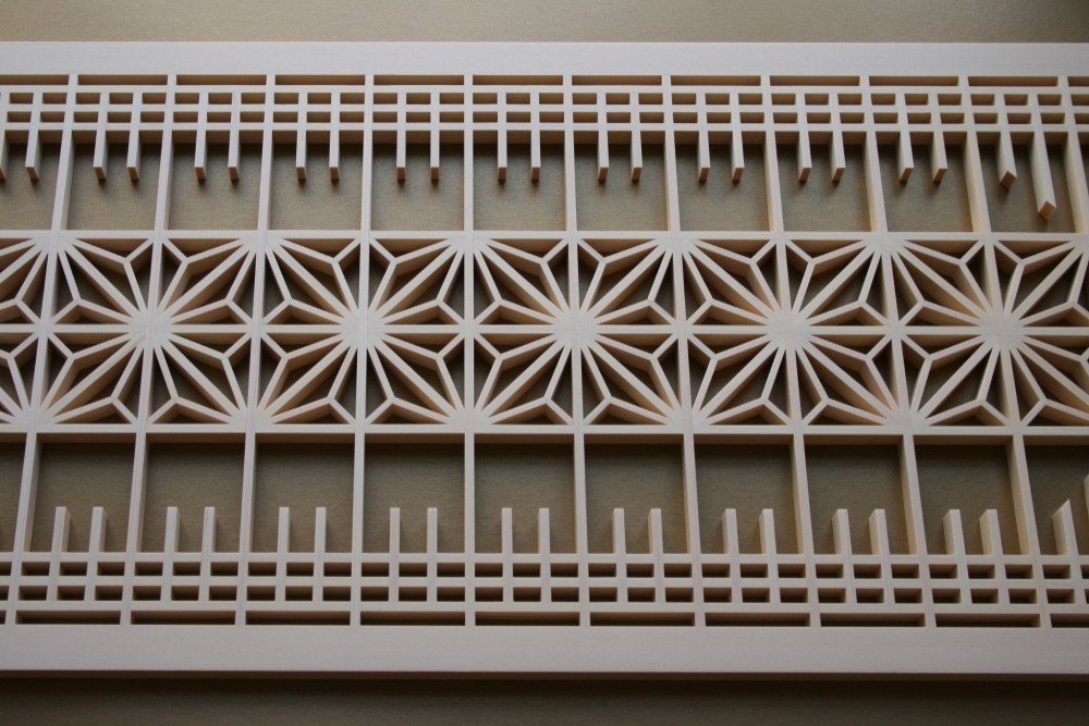 組子欄間調インテリア小壁用 【角麻帯】 組子細工 本格的な組子インテリア 和風インテリアパネル