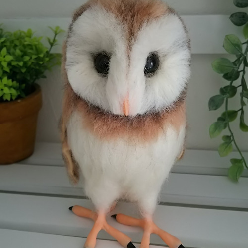 羊毛フェルト　メンフクロウ Yahoo!オークション - 羊毛フェルト鳥 メンフクロウ ハンドメイド