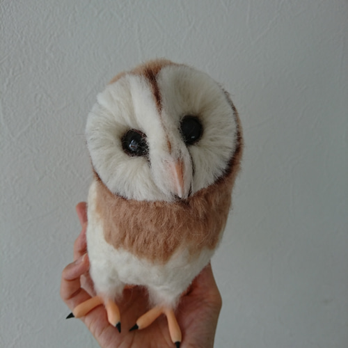 Yahoo!オークション - 羊毛フェルト鳥 メンフクロウ ハンドメイド