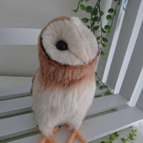 羊毛フェルト製置物 メンフクロウミニ 脚付き - メルカリ